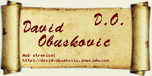 David Obušković vizit kartica